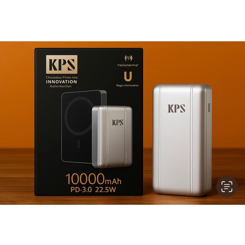 پاوربانک مغناطیسی kps وایرلس 10000 میلی آمپر مدلPD/QC
