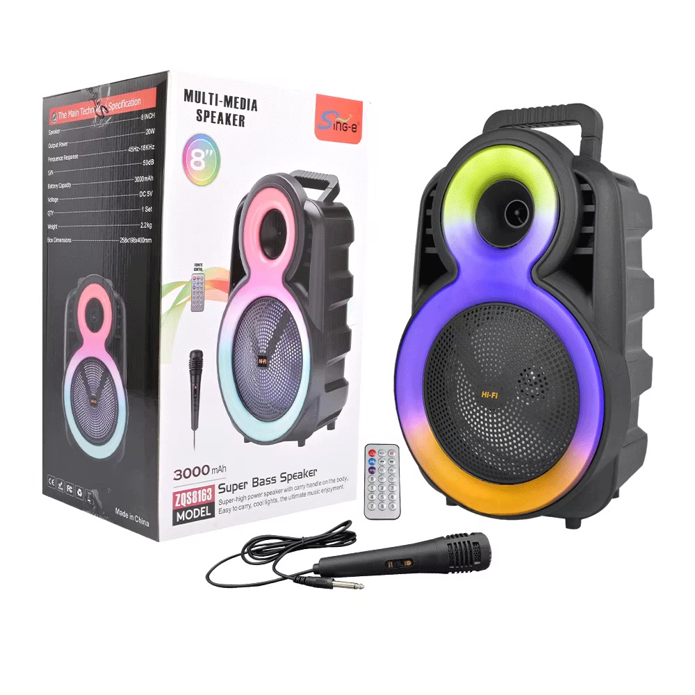 اسپیکر چمدانی قابل حمل +میکروفون سینگ ای مدل ZQS8163